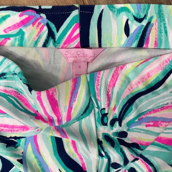 Lilly Pulitzer Weslee Floral Crop Top and Palazzo Pant Set High Tide Navy Small - Picture 9 of 14